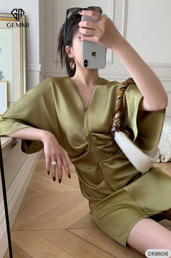 Đầm Body Cổ Tim Nhún Eo GEMMI Fashion, DK8606 - Hình ảnh 3