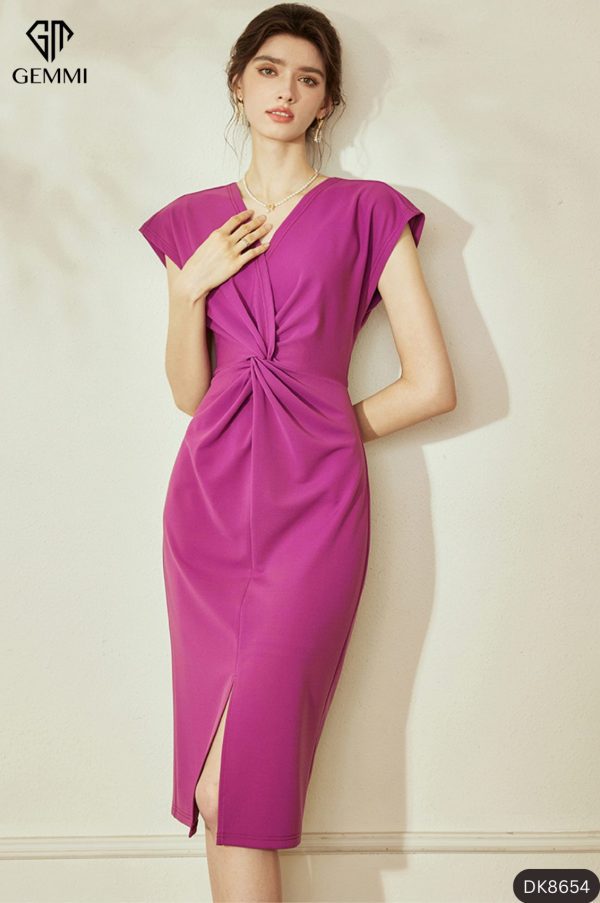 Đầm Cổ Tim Xoắn Eo GEMMI Fashion, DK8654 - Hình ảnh 5
