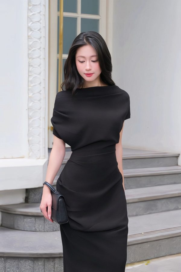 Đầm body dài lệch vai GEMMI Fashion, DK8522 - Hình ảnh 5