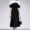 Đầm Đen Phối Trắng Dự Tiệc GEMMI Fashion, DK8671