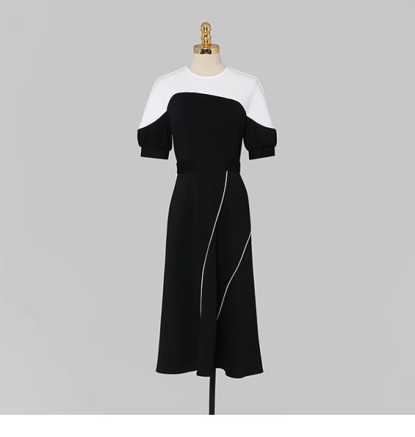 Đầm Đen Phối Trắng Dự Tiệc GEMMI Fashion, DK8671 - Ảnh 6