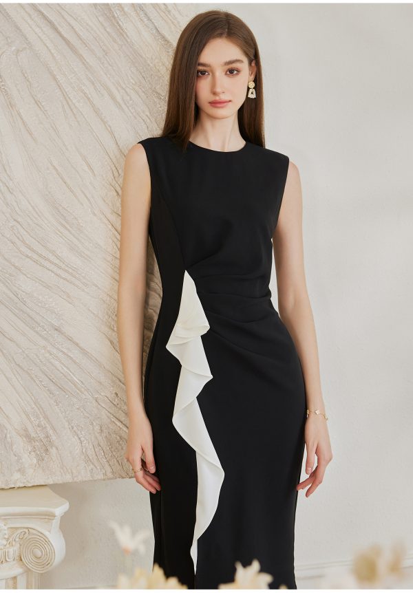 Đầm body sát nách phối vạt trắng GEMMI Fashion, DK8660 - Hình ảnh 5