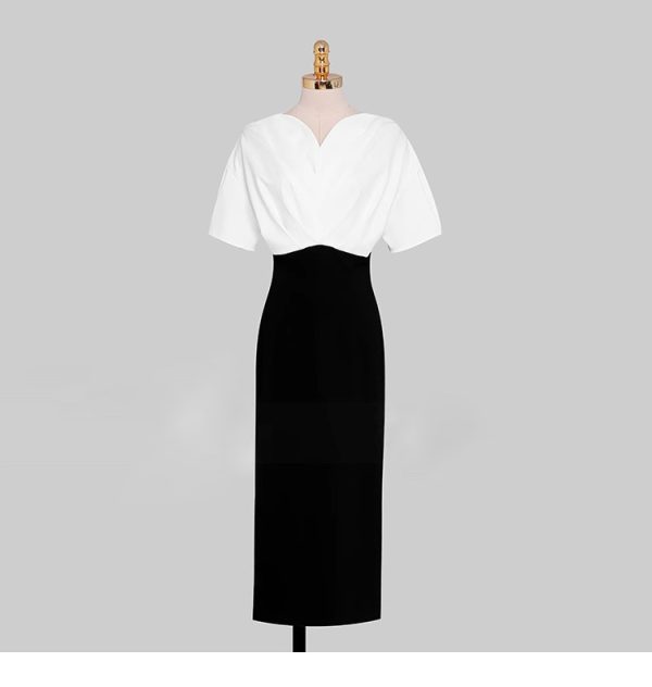 Đầm Body Đen Phối Trắng Cổ V GEMMI Fashion, DK8672 - Ảnh 9