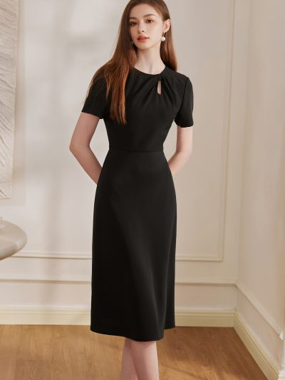 Đầm Đen Xoè Basic GEMMI Fashion, DK8657