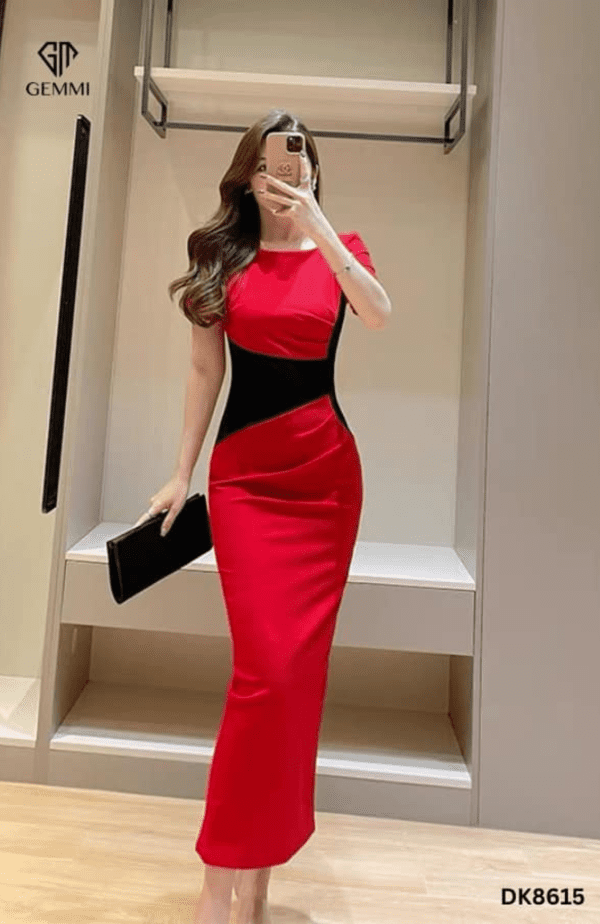 Đầm body dài nhún vai GEMMI Fashion, DK8615 - Hình ảnh 2