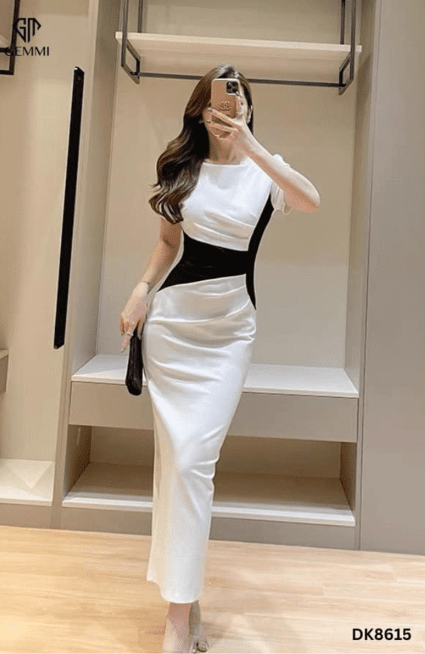 Đầm body dài nhún vai GEMMI Fashion, DK8615 - Hình ảnh 3