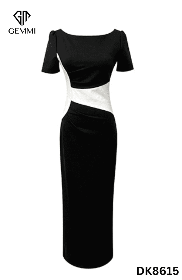 Đầm body dài nhún vai GEMMI Fashion, DK8615 - Hình ảnh 5