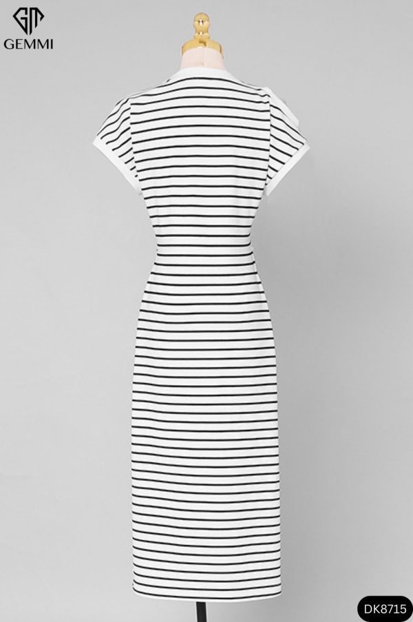 Đầm kẻ hở vai GEMMI Fashion, DK8715 - Hình ảnh 7