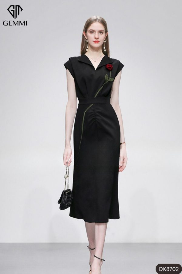 Đầm body phối hoa GEMMI Fashion, DK8702