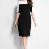 Đầm suông phối đen trắng GEMMI Fashion, DK8705