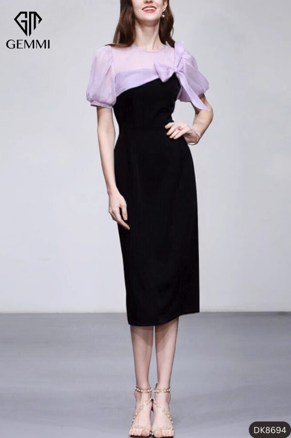 Đầm body công sở phối tay voan GEMMI Fashion, DK8694 - Hình ảnh 8