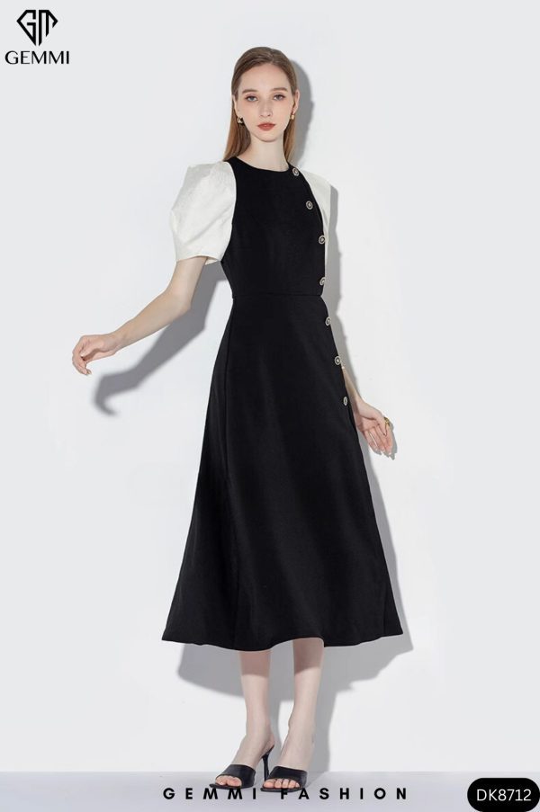 Đầm xoè tay bồng  GEMMI Fashion, DK8712 - Hình ảnh 4
