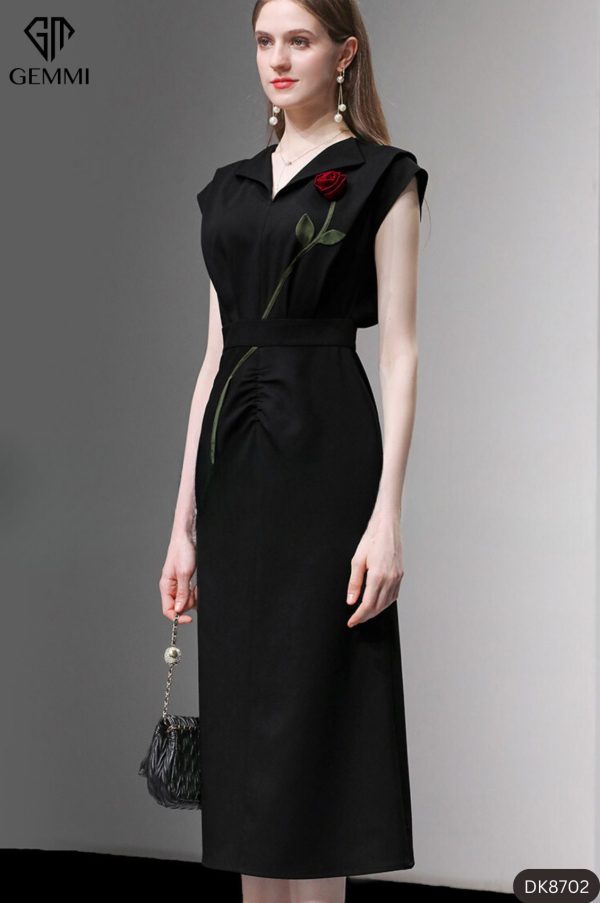 Đầm body phối hoa GEMMI Fashion, DK8702 - Hình ảnh 3