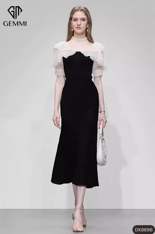 Đầm đuôi cá phối cổ GEMMI Fashion, DK8696