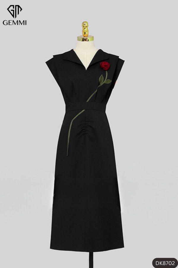 Đầm body phối hoa GEMMI Fashion, DK8702 - Hình ảnh 4