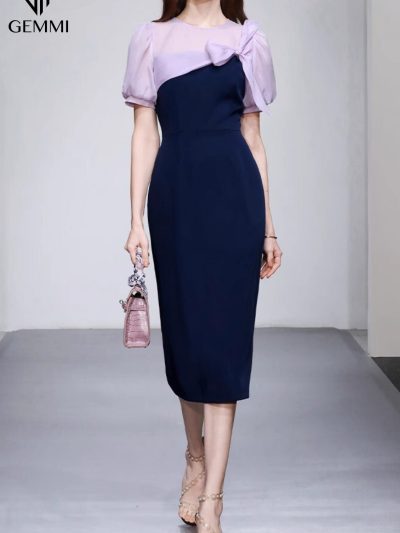 Đầm body công sở phối tay voan GEMMI Fashion, DK8694