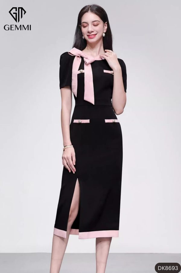 Đầm body công sở phối cổ nơ Gemmi fashion, DK8693 - Hình ảnh 2