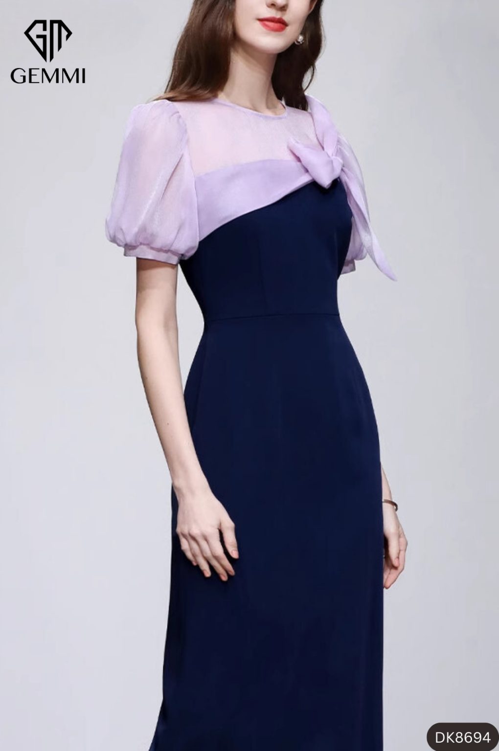 Gemmi Đầm body công sở phối tay voan GEMMI Fashion, DK8694 - GEMMI