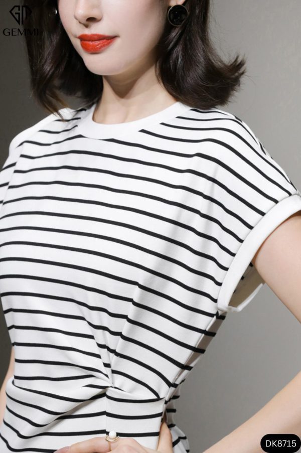 Đầm kẻ hở vai GEMMI Fashion, DK8715 - Hình ảnh 6