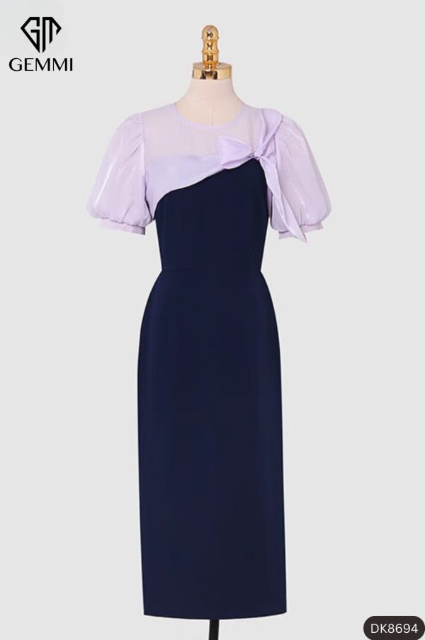 Đầm body công sở phối tay voan GEMMI Fashion, DK8694 - Hình ảnh 2