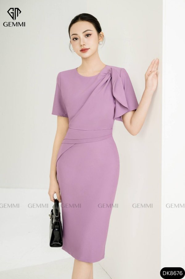 Đầm body công sở cổ tròn GEMMI Fashion, DK8676