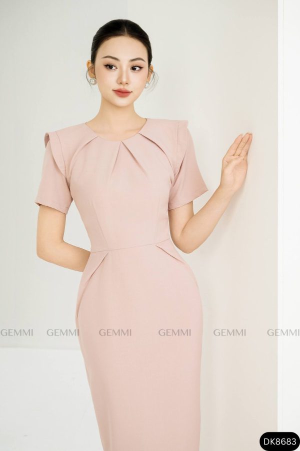 Đầm body xếp ly cổ GEMMI Fashion, DK8683 - Hình ảnh 3