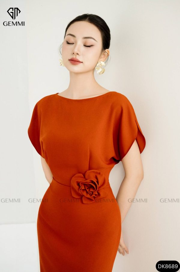 Đầm body cổ thuyền phối hoa eo GEMMI Fashion, DK8689 - Hình ảnh 12