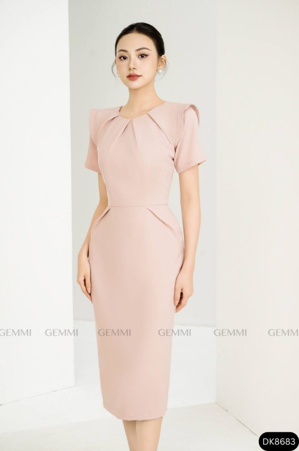 Đầm body xếp ly cổ GEMMI Fashion, DK8683 - Hình ảnh 2