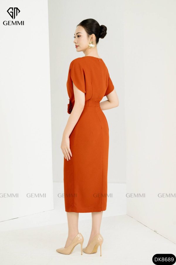 Đầm body cổ thuyền phối hoa eo GEMMI Fashion, DK8689 - Hình ảnh 11