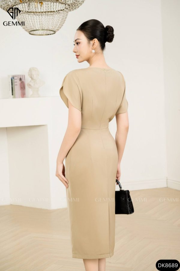 Đầm body cổ thuyền phối hoa eo GEMMI Fashion, DK8689 - Hình ảnh 7