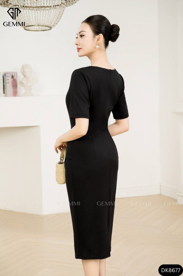 Đầm body cổ tim lệch GEMMI Fashion, DK8677 - Hình ảnh 3