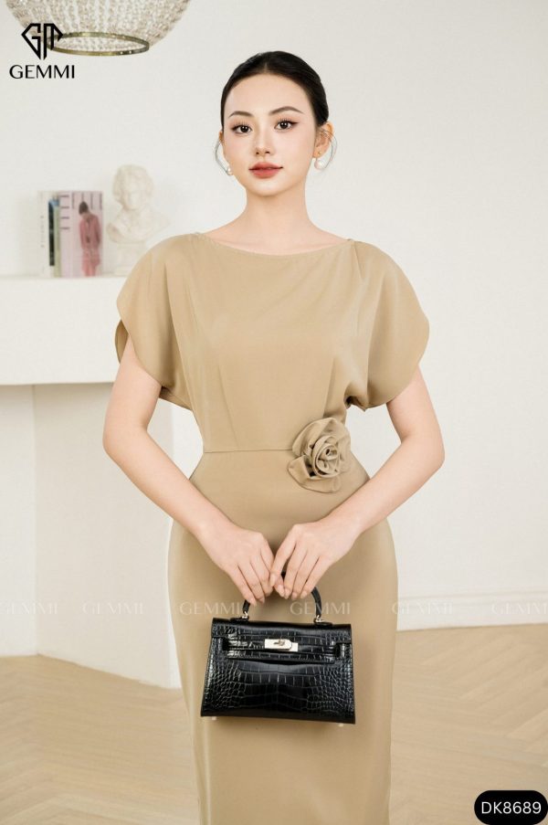 Đầm body cổ thuyền phối hoa eo GEMMI Fashion, DK8689 - Hình ảnh 17