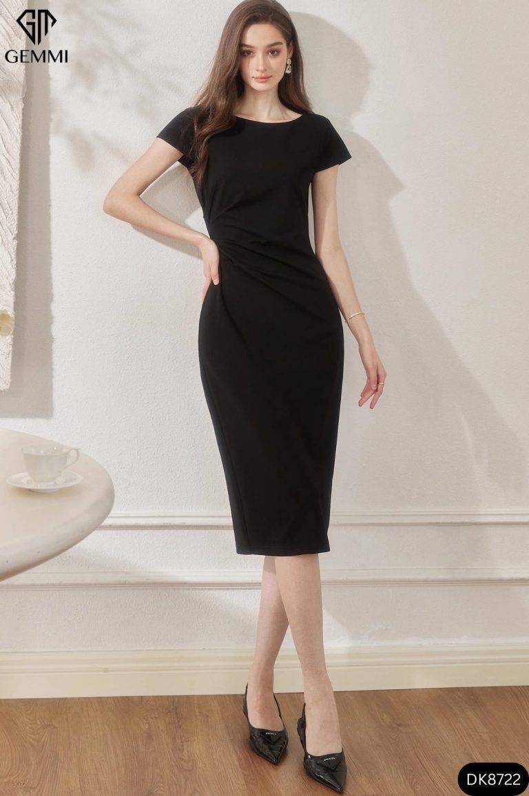 Đầm body xếp ly eo Gemmi Fashion, DK8722