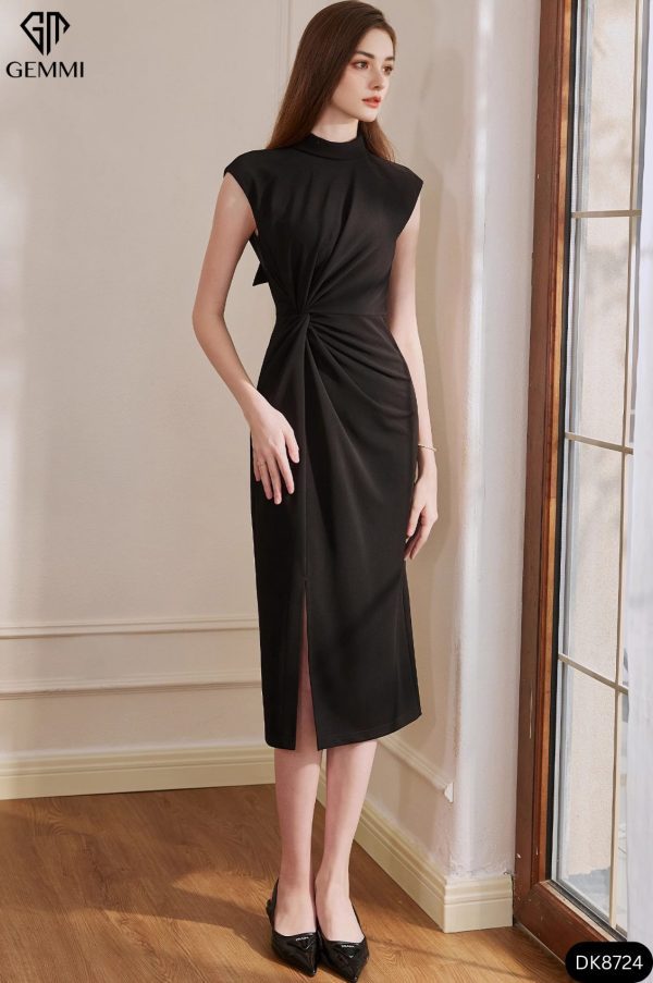 Đầm body cổ tròn xoắn eo Gemmi Fashion, DK8724 - Hình ảnh 8