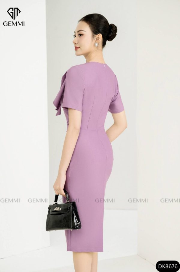 Đầm body công sở cổ tròn GEMMI Fashion, DK8676 - Hình ảnh 4