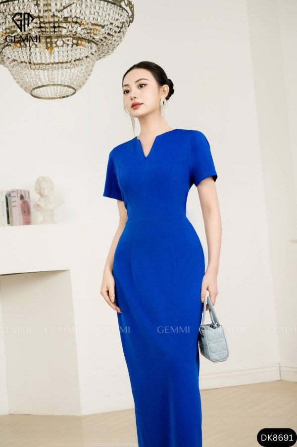 Đầm body dáng dài cổ V GEMMI Fashion, DK8691 - Hình ảnh 4