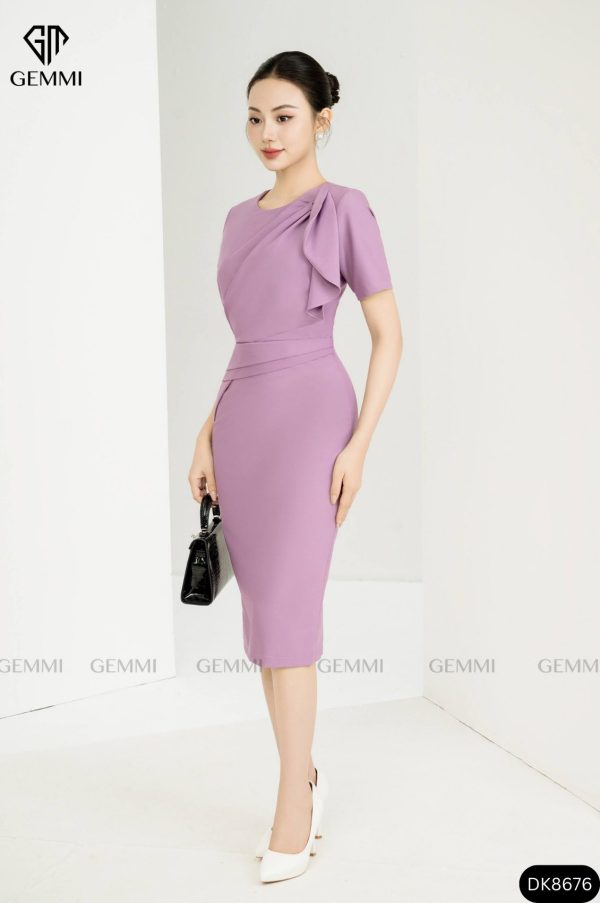 Đầm body công sở cổ tròn GEMMI Fashion, DK8676 - Hình ảnh 5