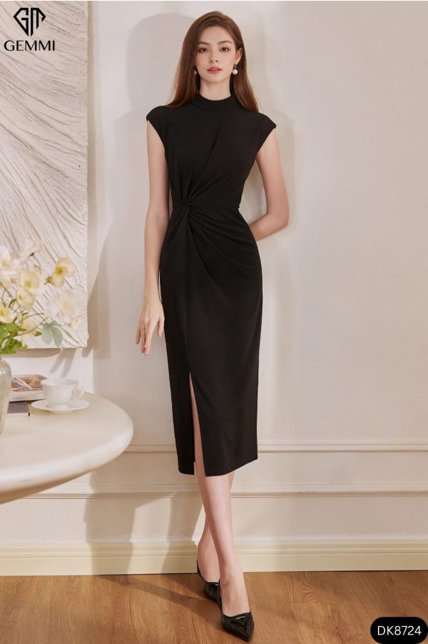 Đầm body cổ tròn xoắn eo Gemmi Fashion, DK8724 - Hình ảnh 7