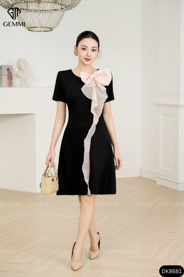 Đầm suông phối nơ GEMMI Fashion, DK8681
