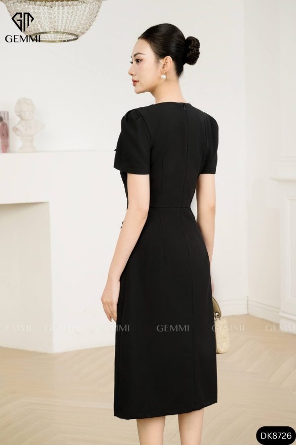Đầm Công Sở Cổ V Dáng Suông GEMMI Fashion, DK8726 - Hình ảnh 5