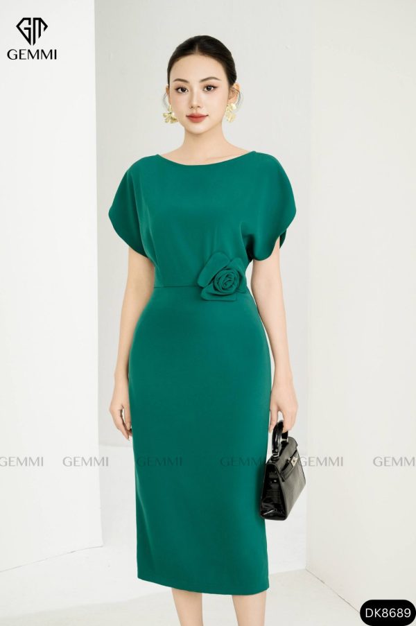 Đầm body cổ thuyền phối hoa eo GEMMI Fashion, DK8689 - Hình ảnh 16