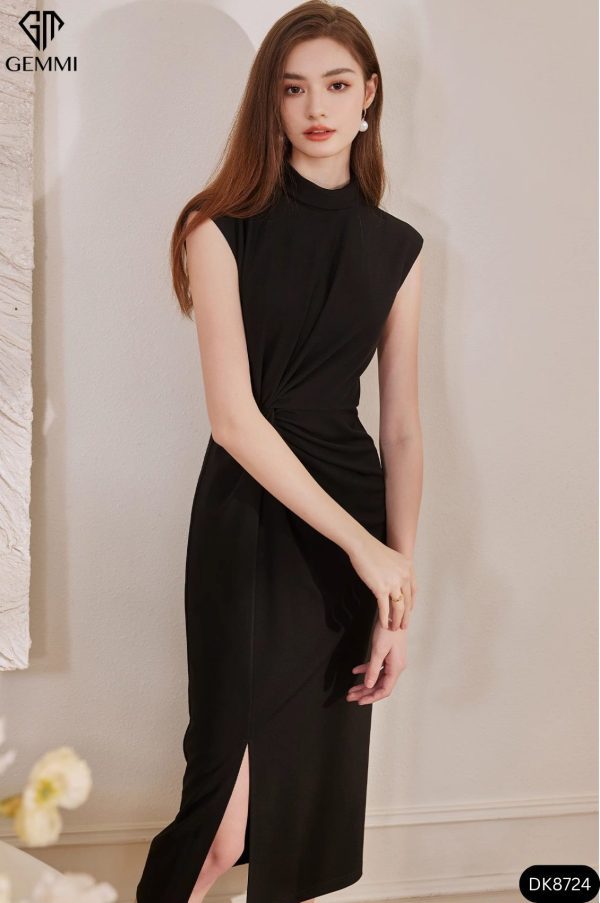 Đầm body cổ tròn xoắn eo Gemmi Fashion, DK8724 - Hình ảnh 6
