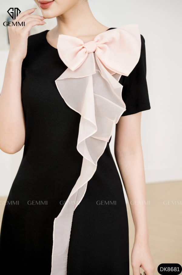 Đầm suông phối nơ GEMMI Fashion, DK8681 - Hình ảnh 4