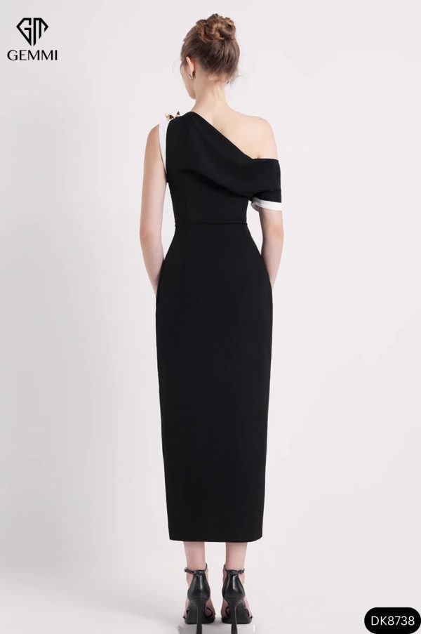 Đầm dự tiệc lệch vai GEMMI Fashion, DK8738 (tặng kèm tag ngẫu nhiên) - Hình ảnh 3