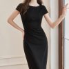 Đầm body xếp ly eo Gemmi Fashion, DK8722