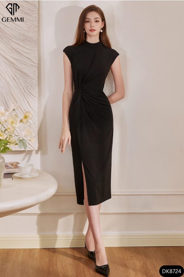 Đầm body cổ tròn xoắn eo Gemmi Fashion, DK8724 - Hình ảnh 4