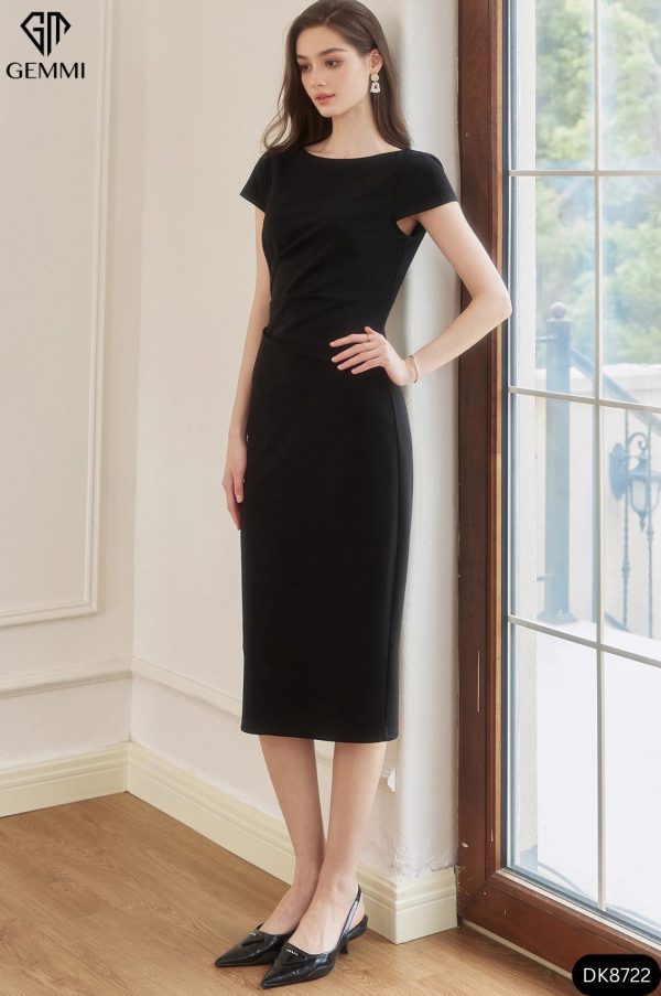 Đầm body xếp ly eo Gemmi Fashion, DK8722 - Hình ảnh 6