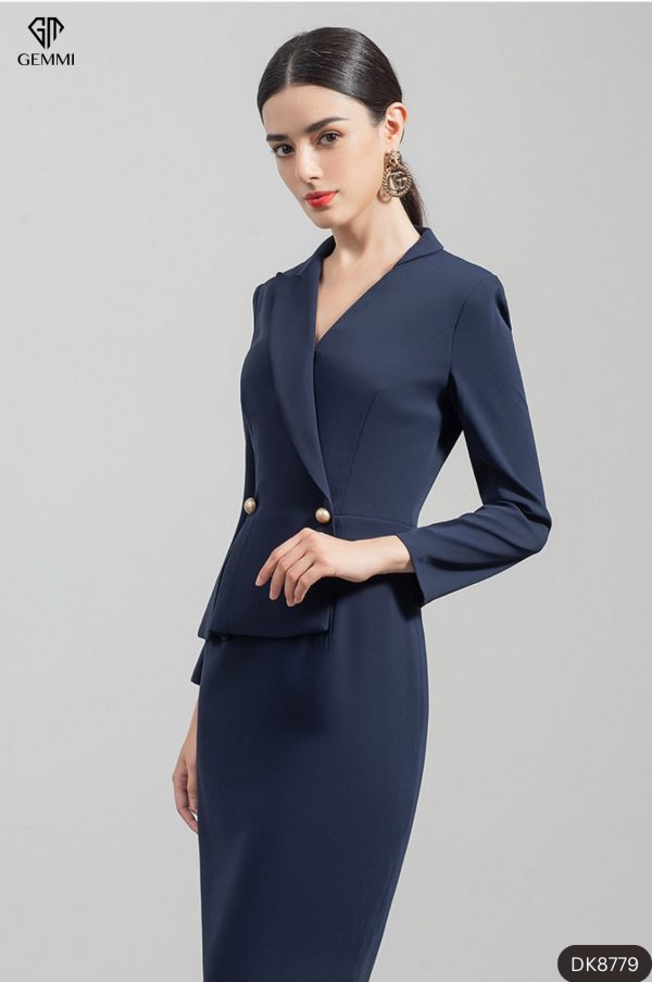 Đầm body cổ vest  GEMMI Fashion, DK8779 - Hình ảnh 5