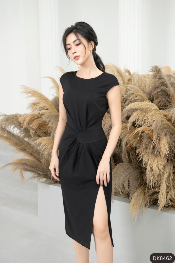 Đầm body thiết kế xoắn eo xẻ tà GEMMI Fashion, DK8462 - Hình ảnh 2