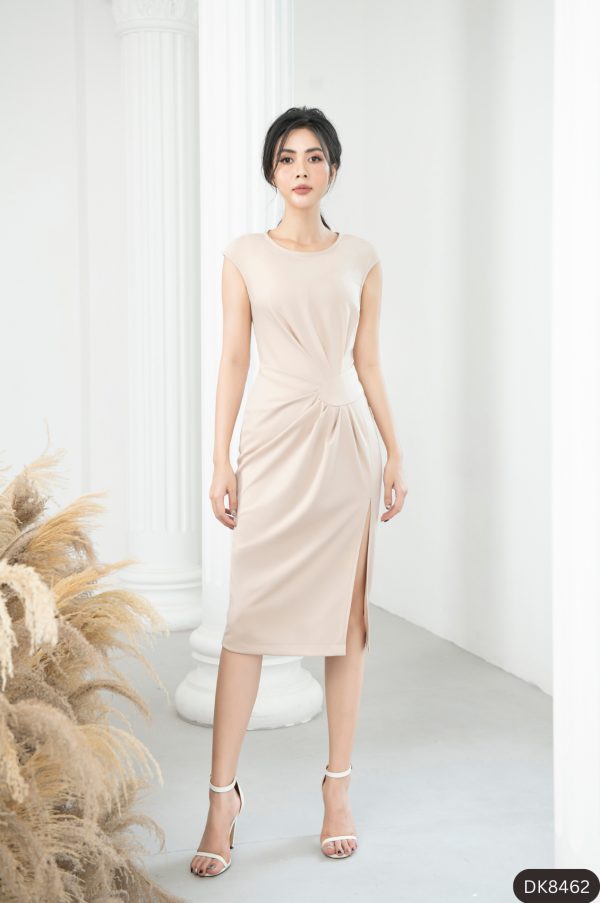 Đầm body thiết kế xoắn eo xẻ tà GEMMI Fashion, DK8462 - Hình ảnh 5